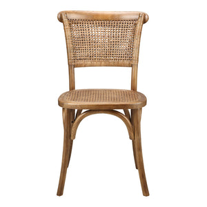 HomeRoots Set of Two Rustic Brown Rattan Dining Side Chairs - Stylish, Versatile, and Durable Seating Solution 527904