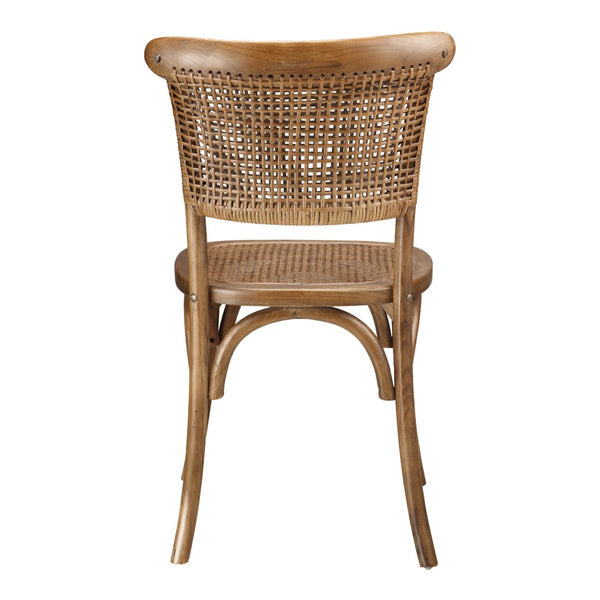 HomeRoots Set of Two Rustic Brown Rattan Dining Side Chairs - Stylish, Versatile, and Durable Seating Solution 527904