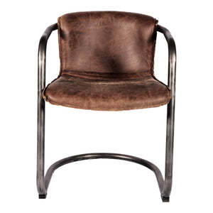HomeRoots Set of Two Elegant Brown & Silver Upholstered Leather Dining Arm Chairs for Stylish Comfort 527910
