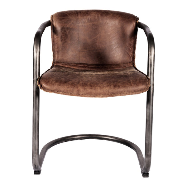 HomeRoots Set of Two Elegant Brown & Silver Upholstered Leather Dining Arm Chairs for Stylish Comfort 527910