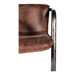 HomeRoots Set of Two Elegant Brown & Silver Upholstered Leather Dining Arm Chairs for Stylish Comfort 527910