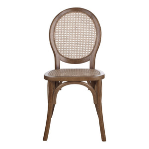 HomeRoots Set of Two Elegant Brown Rattan King Louis Dining Arm Chairs for Stylish Home and Event Decor 527914