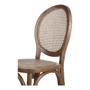 HomeRoots Set of Two Elegant Brown Rattan King Louis Dining Arm Chairs for Stylish Home and Event Decor 527914