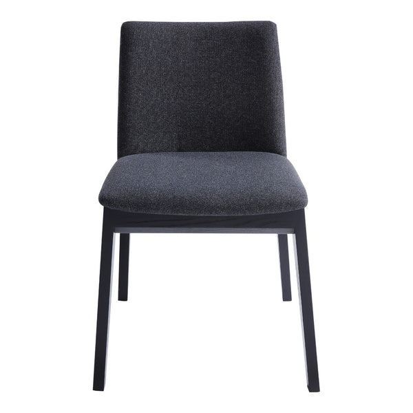HomeRoots Set of Two Stylish Charcoal and Black Upholstered Dining Chairs for Modern Home Decor and Comfort 527915