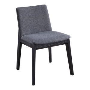 HomeRoots Set of Two Stylish Charcoal and Black Upholstered Dining Chairs for Modern Home Decor and Comfort 527915