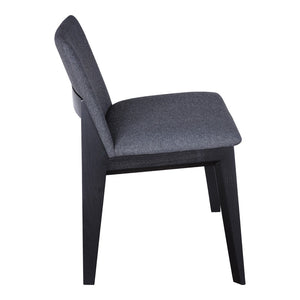 HomeRoots Set of Two Stylish Charcoal and Black Upholstered Dining Chairs for Modern Home Decor and Comfort 527915