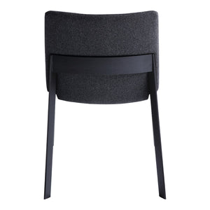 HomeRoots Set of Two Stylish Charcoal and Black Upholstered Dining Chairs for Modern Home Decor and Comfort 527915