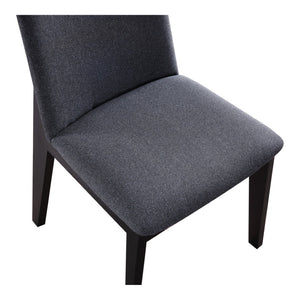 HomeRoots Set of Two Stylish Charcoal and Black Upholstered Dining Chairs for Modern Home Decor and Comfort 527915