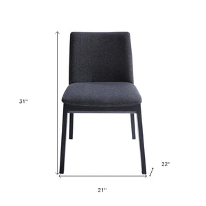 HomeRoots Set of Two Stylish Charcoal and Black Upholstered Dining Chairs for Modern Home Decor and Comfort 527915