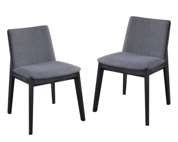HomeRoots Set of Two Stylish Charcoal and Black Upholstered Dining Chairs for Modern Home Decor and Comfort 527915