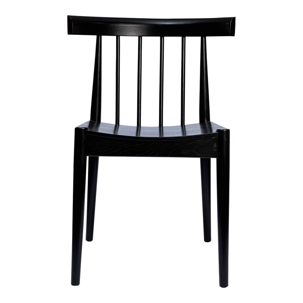 HomeRoots Black Wood Slat Back Dining Side Chair - Stylish, Durable Design for Modern Spaces & Versatile Use 527919