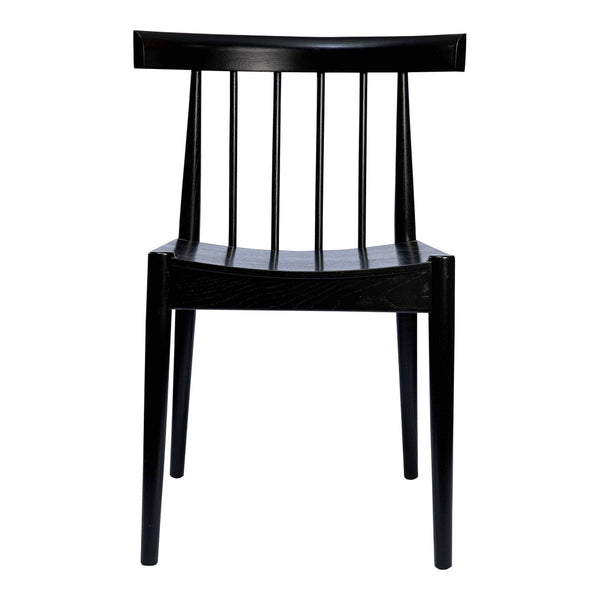 HomeRoots Black Wood Slat Back Dining Side Chair - Stylish, Durable Design for Modern Spaces & Versatile Use 527919