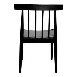 HomeRoots Black Wood Slat Back Dining Side Chair - Stylish, Durable Design for Modern Spaces & Versatile Use 527919