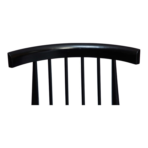 HomeRoots Black Wood Slat Back Dining Side Chair - Stylish, Durable Design for Modern Spaces & Versatile Use 527919