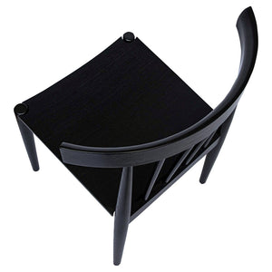 HomeRoots Black Wood Slat Back Dining Side Chair - Stylish, Durable Design for Modern Spaces & Versatile Use 527919