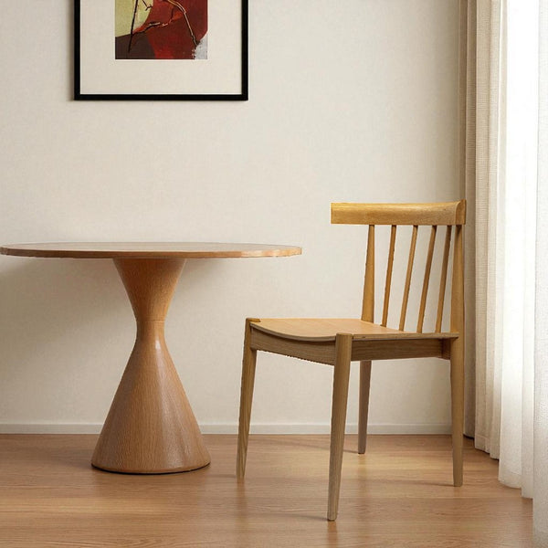 HomeRoots Natural Wood Slat Back Side Chair - Scandinavian-Inspired Accent for Dining, Living & More Spaces 527920