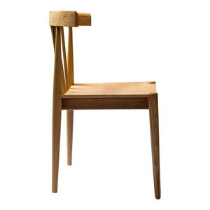 HomeRoots Natural Wood Slat Back Side Chair - Scandinavian-Inspired Accent for Dining, Living & More Spaces 527920