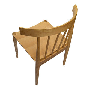 HomeRoots Natural Wood Slat Back Side Chair - Scandinavian-Inspired Accent for Dining, Living & More Spaces 527920
