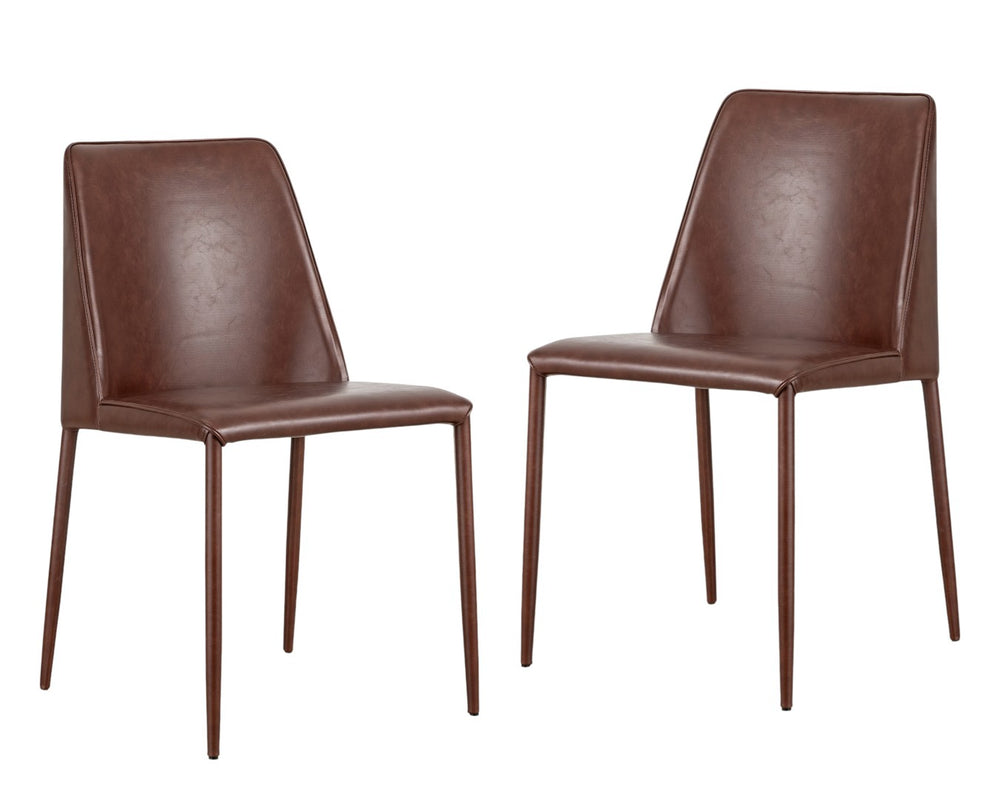 HomeRoots Set of Two Maroon Upholstered Faux Leather Dining Chairs – Stylish Comfort for Any Space! 527922