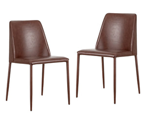 HomeRoots Set of Two Maroon Upholstered Faux Leather Dining Chairs – Stylish Comfort for Any Space! 527922