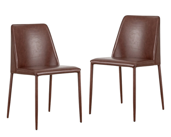 HomeRoots Set of Two Maroon Upholstered Faux Leather Dining Chairs – Stylish Comfort for Any Space! 527922