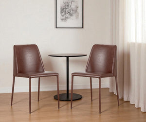 HomeRoots Set of Two Maroon Upholstered Faux Leather Dining Chairs – Stylish Comfort for Any Space! 527922