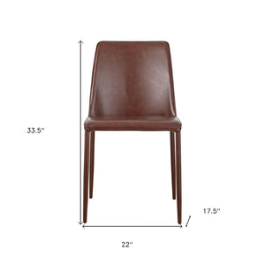 HomeRoots Set of Two Maroon Upholstered Faux Leather Dining Chairs – Stylish Comfort for Any Space! 527922
