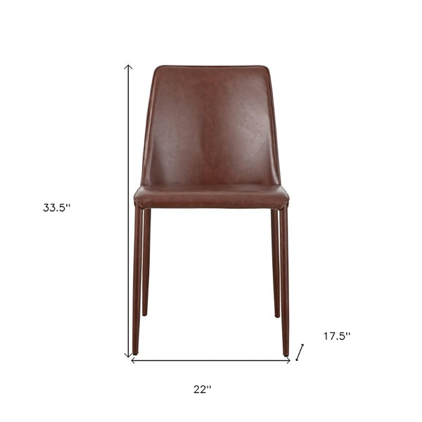 HomeRoots Set of Two Maroon Upholstered Faux Leather Dining Chairs – Stylish Comfort for Any Space! 527922