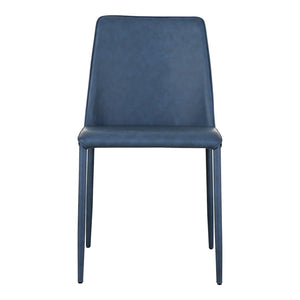 HomeRoots Set of Two Stylish Blue Faux Leather & Iron Dining Chairs - Modern Design for Any Space! 527923