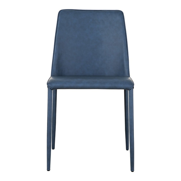 HomeRoots Set of Two Stylish Blue Faux Leather & Iron Dining Chairs - Modern Design for Any Space! 527923