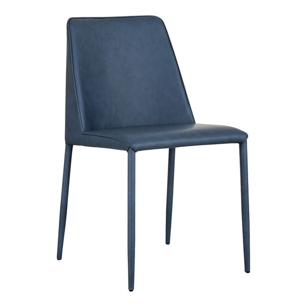 HomeRoots Set of Two Stylish Blue Faux Leather & Iron Dining Chairs - Modern Design for Any Space! 527923