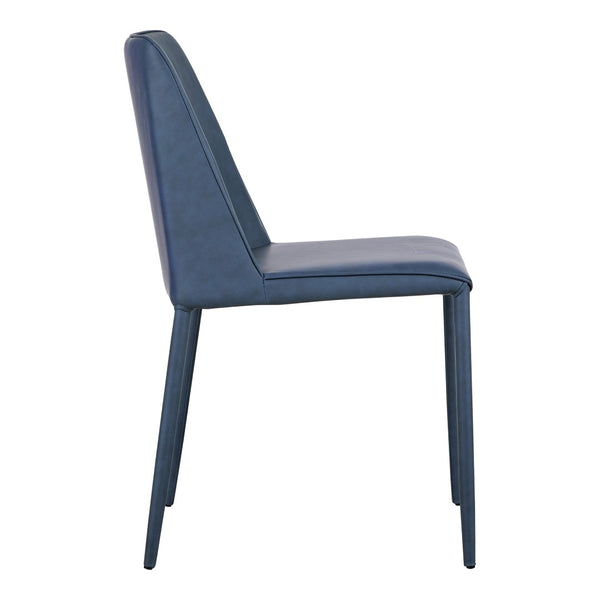 HomeRoots Set of Two Stylish Blue Faux Leather & Iron Dining Chairs - Modern Design for Any Space! 527923