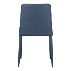 HomeRoots Set of Two Stylish Blue Faux Leather & Iron Dining Chairs - Modern Design for Any Space! 527923
