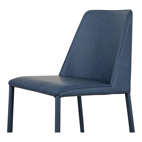 HomeRoots Set of Two Stylish Blue Faux Leather & Iron Dining Chairs - Modern Design for Any Space! 527923