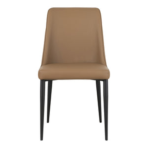 HomeRoots Set of Two Tan and Black Faux Leather Dining Chairs – Stylish, Comfortable, and Versatile Seating! 527924