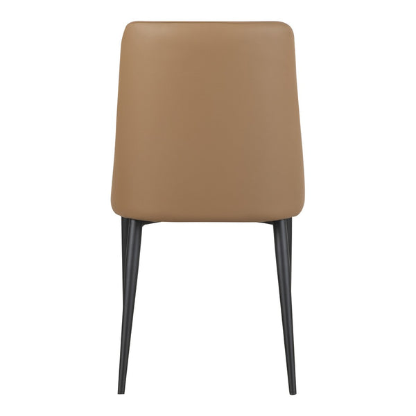 HomeRoots Set of Two Tan and Black Faux Leather Dining Chairs – Stylish, Comfortable, and Versatile Seating! 527924