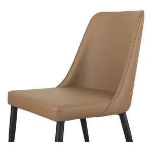 HomeRoots Set of Two Tan and Black Faux Leather Dining Chairs – Stylish, Comfortable, and Versatile Seating! 527924