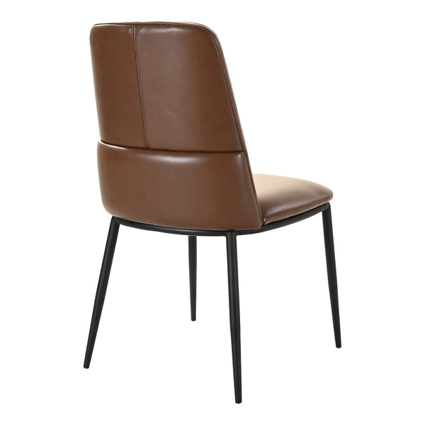 HomeRoots Set of Two Elegant Brown and Black Upholstered Leather Dining Chairs for Versatile Home Décor 527927