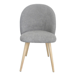 HomeRoots Set of Two Gray Upholstered Side Chairs with Natural Legs – Stylish Accent Seating for Any Room 527930