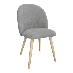 HomeRoots Set of Two Gray Upholstered Side Chairs with Natural Legs – Stylish Accent Seating for Any Room 527930