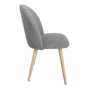 HomeRoots Set of Two Gray Upholstered Side Chairs with Natural Legs – Stylish Accent Seating for Any Room 527930