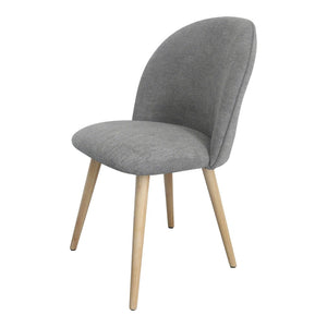 HomeRoots Set of Two Gray Upholstered Side Chairs with Natural Legs – Stylish Accent Seating for Any Room 527930