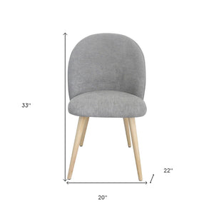 HomeRoots Set of Two Gray Upholstered Side Chairs with Natural Legs – Stylish Accent Seating for Any Room 527930