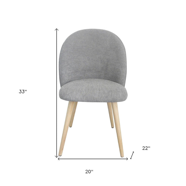 HomeRoots Set of Two Gray Upholstered Side Chairs with Natural Legs – Stylish Accent Seating for Any Room 527930