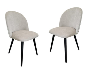 HomeRoots Set of Two Light Gray Upholstered Dining Side Chairs with Solid Wood Frame for Modern Spaces 527931