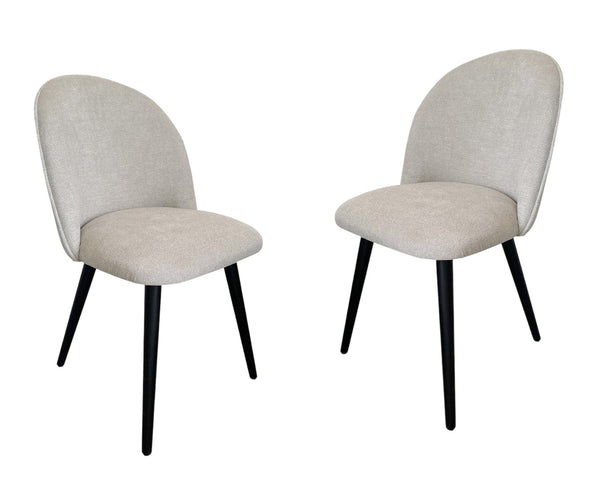 HomeRoots Set of Two Light Gray Upholstered Dining Side Chairs with Solid Wood Frame for Modern Spaces 527931