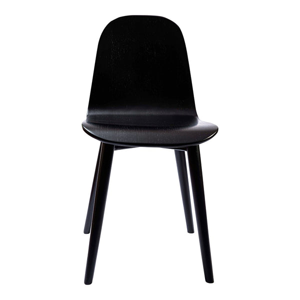 HomeRoots Black Solid Wood Dining Side Chair - Mid-Century Style, Versatile Seating for Any Space, Durable Design 527932