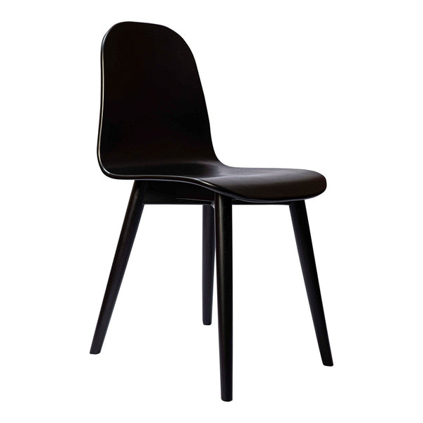 HomeRoots Black Solid Wood Dining Side Chair - Mid-Century Style, Versatile Seating for Any Space, Durable Design 527932