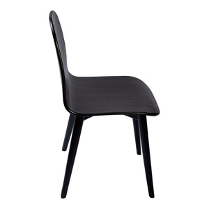 HomeRoots Black Solid Wood Dining Side Chair - Mid-Century Style, Versatile Seating for Any Space, Durable Design 527932