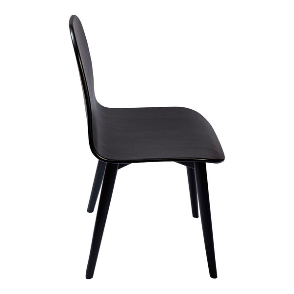 HomeRoots Black Solid Wood Dining Side Chair - Mid-Century Style, Versatile Seating for Any Space, Durable Design 527932